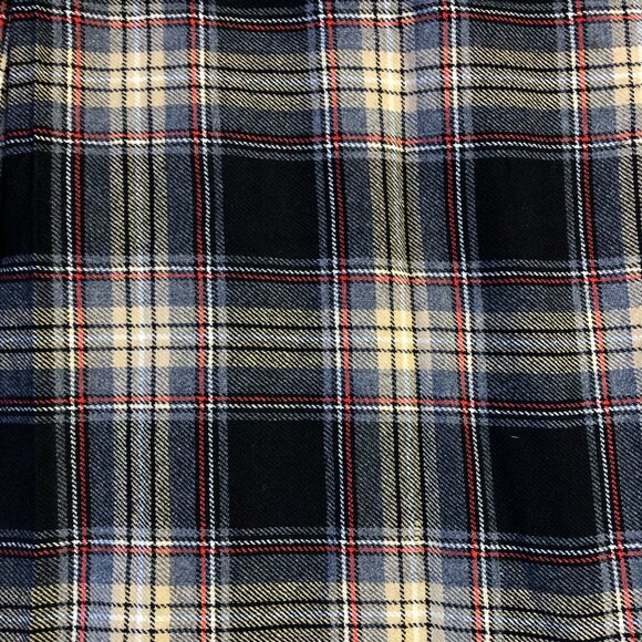 Vintage Wool sz 14 Kilt Skirt Plaid Tartan Adjustable Pleated Grey Winter Fall - Picture 5 of 9